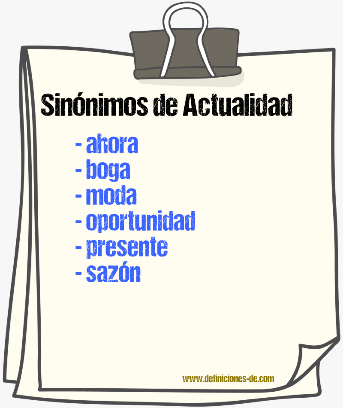 Sinnimos de actualidad