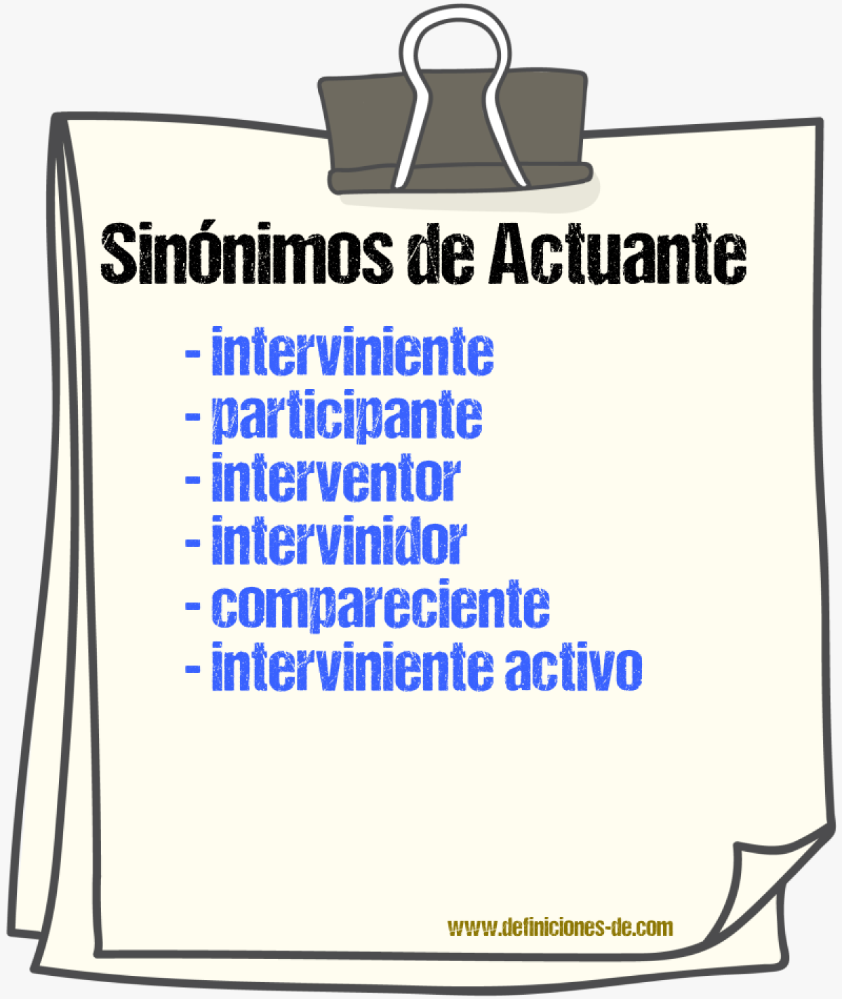 Sinónimos de actuante