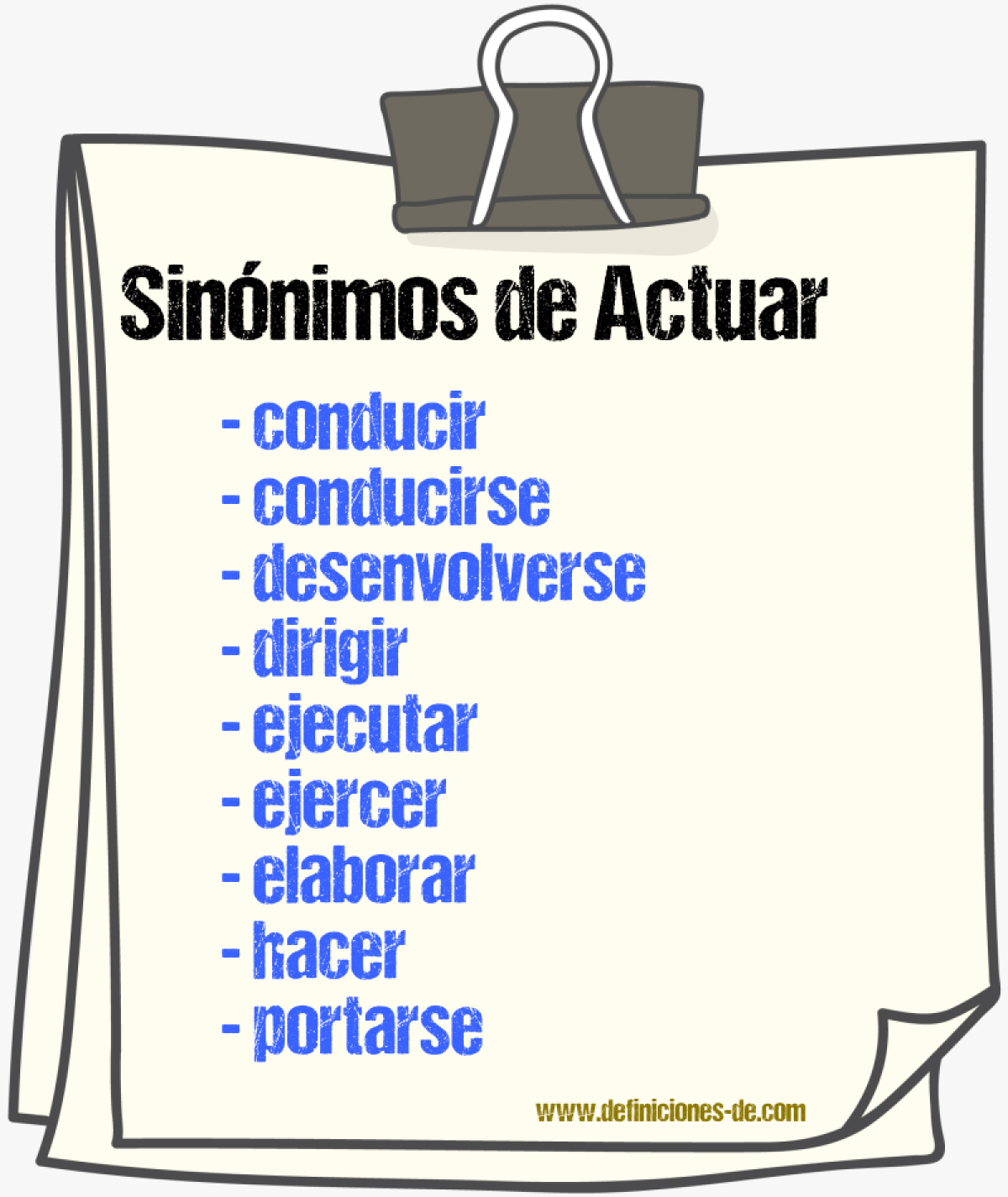 Sinnimos de actuar