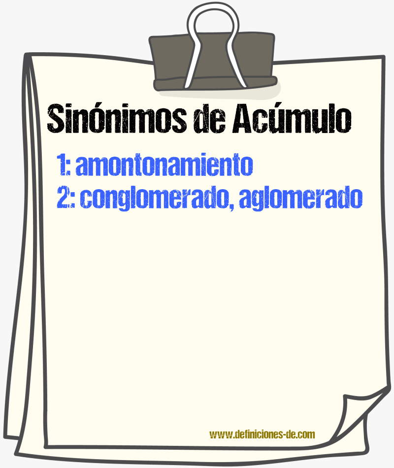 Sinónimos de acúmulo