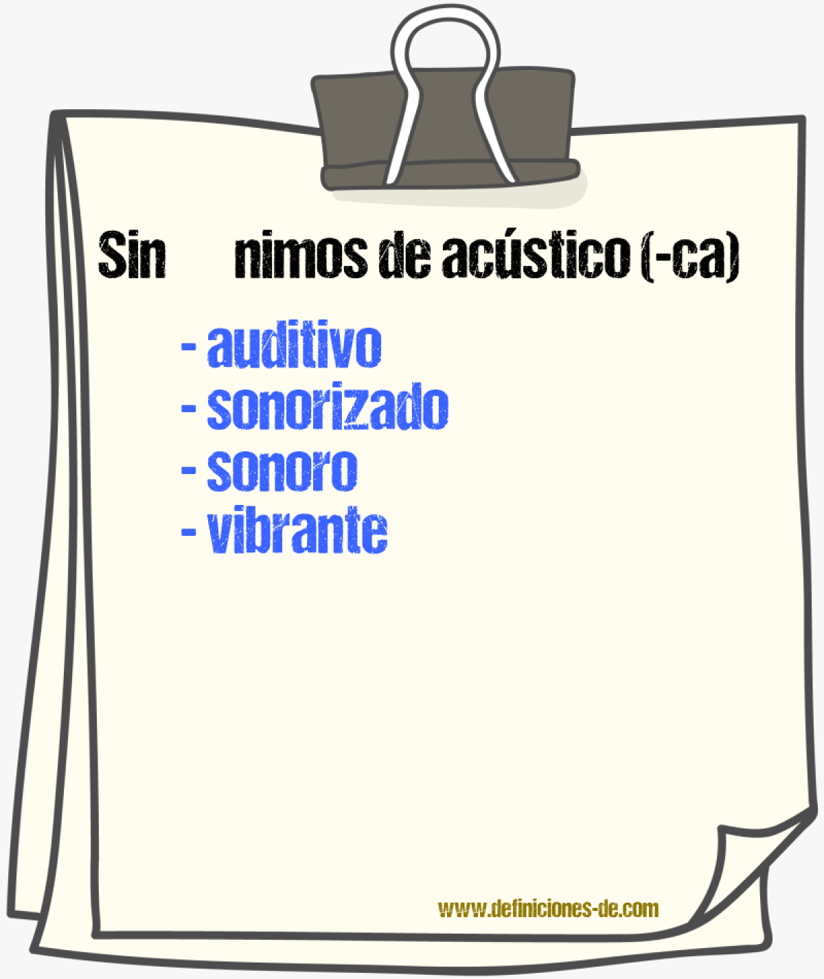 Sinnimos de acstico