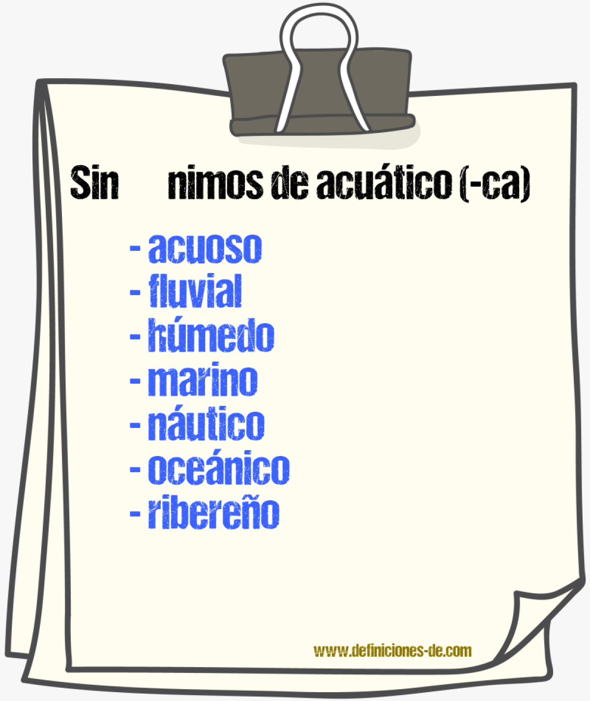 Sinnimos de acutico