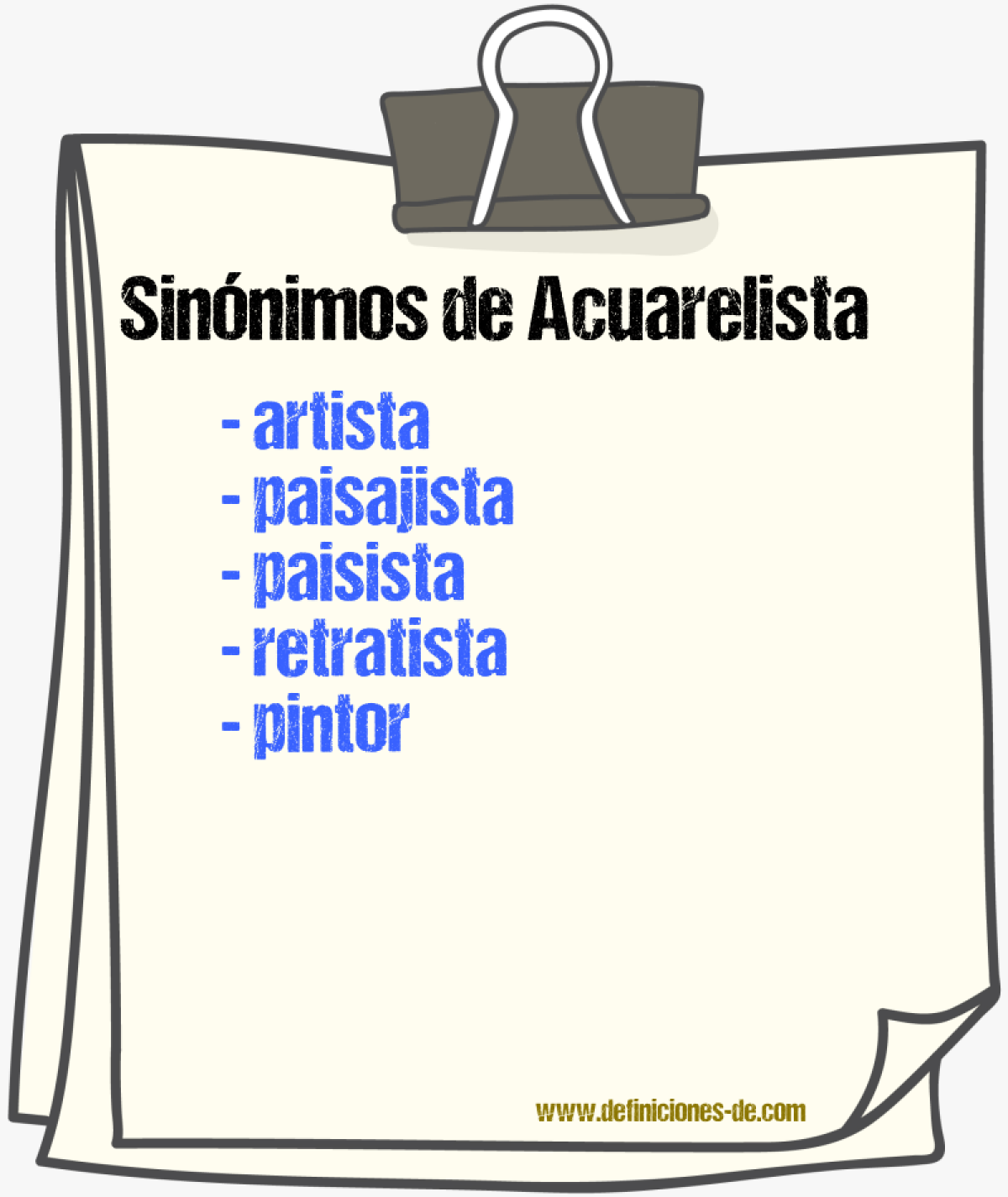 Sinnimos de acuarelista