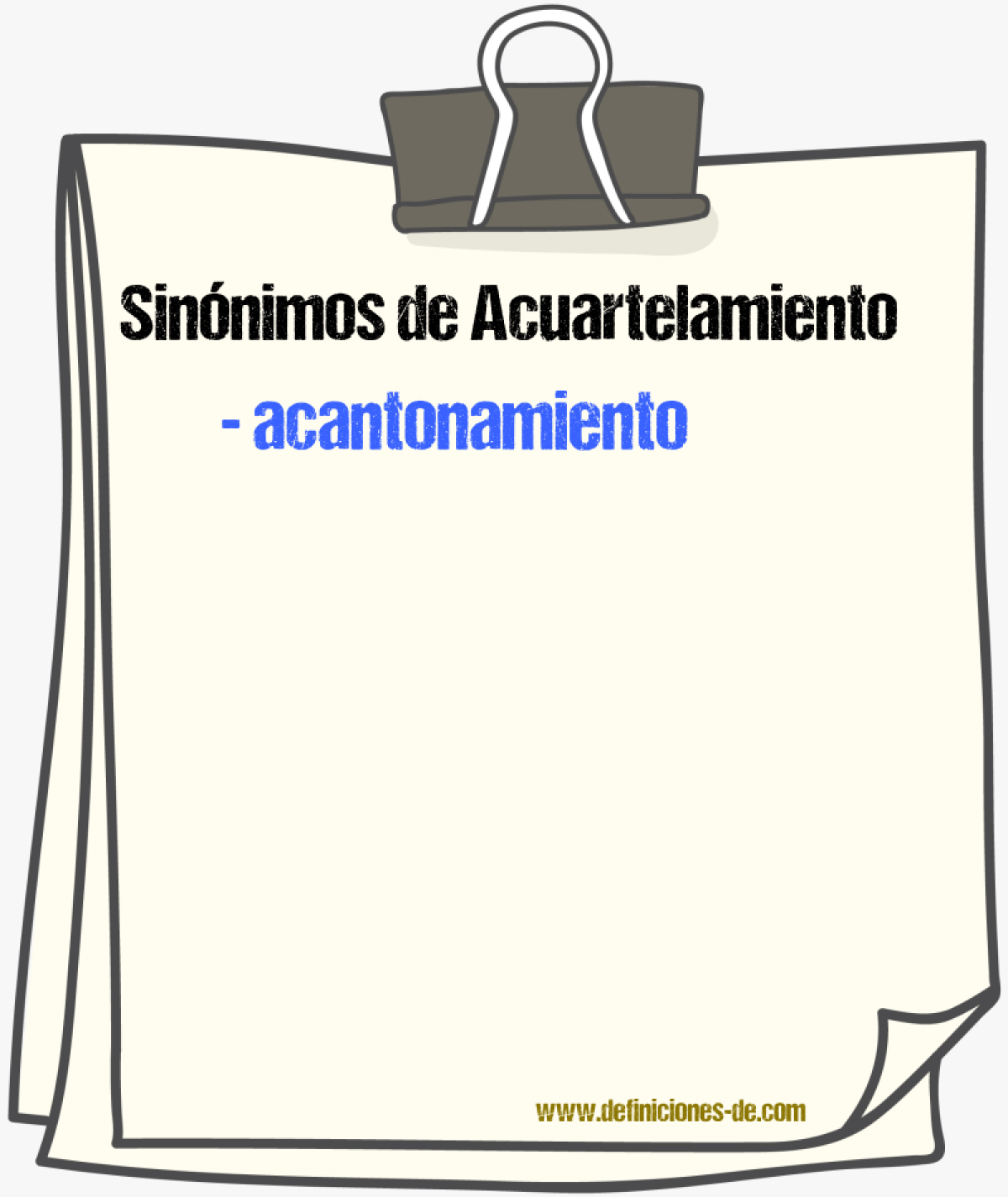 Sinnimos de acuartelamiento