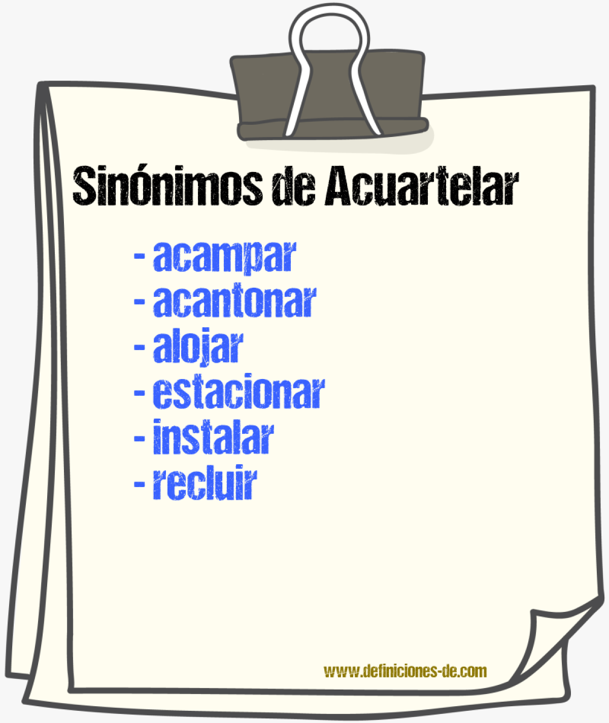 Sinnimos de acuartelar