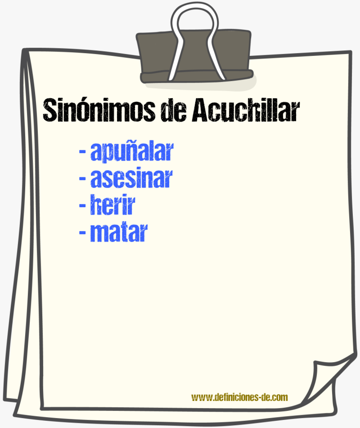 Sinnimos de acuchillar