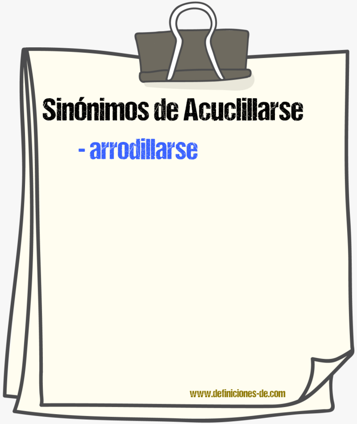 Sinnimos de acuclillarse