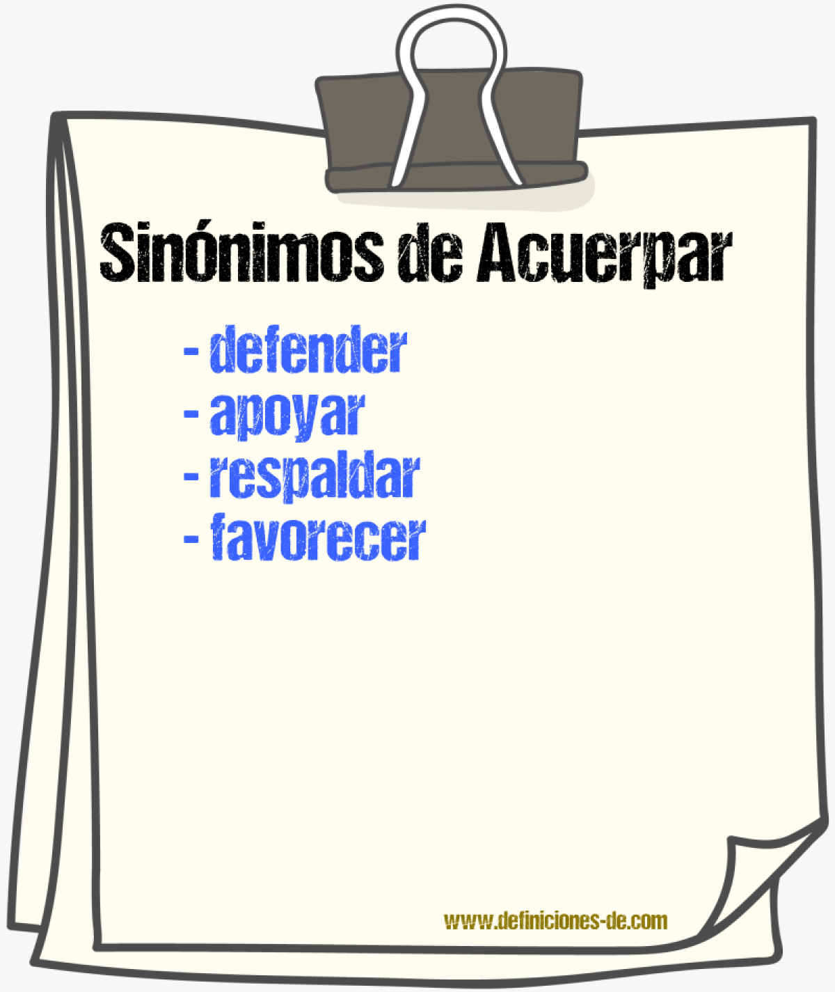 Sinnimos de acuerpar