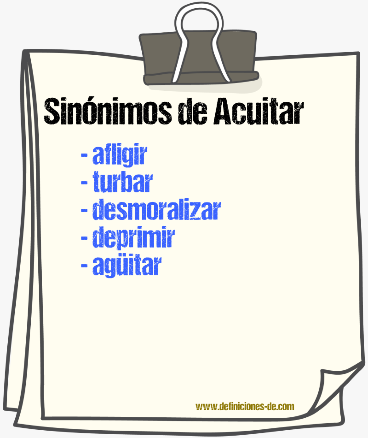 Sinnimos de acuitar