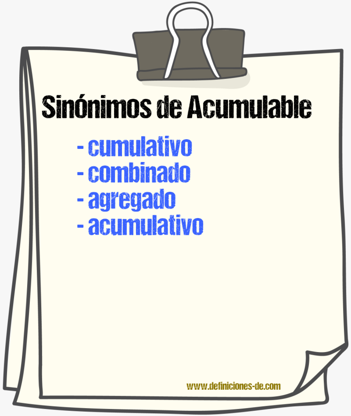 Sinnimos de acumulable