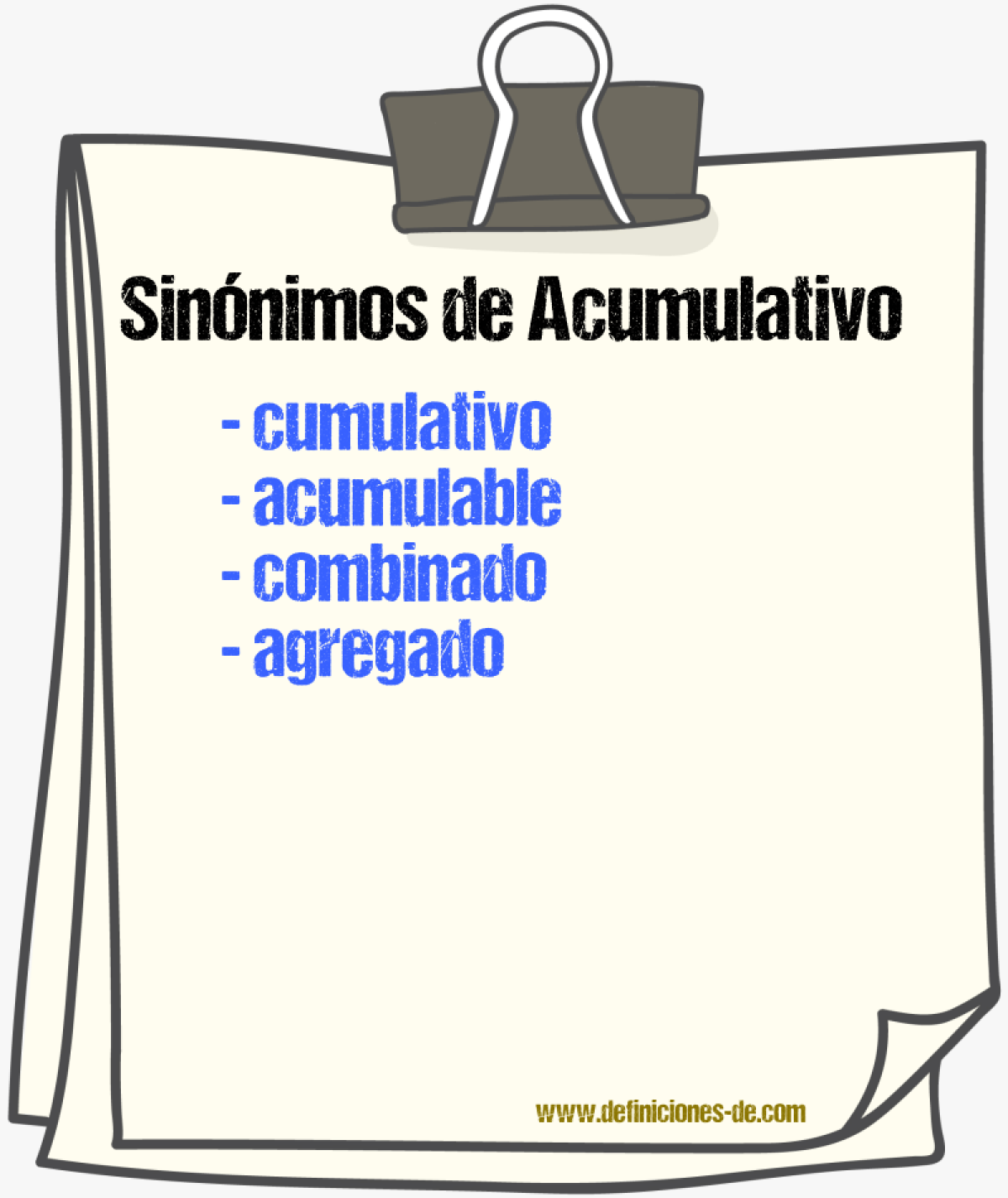 Sinnimos de acumulativo