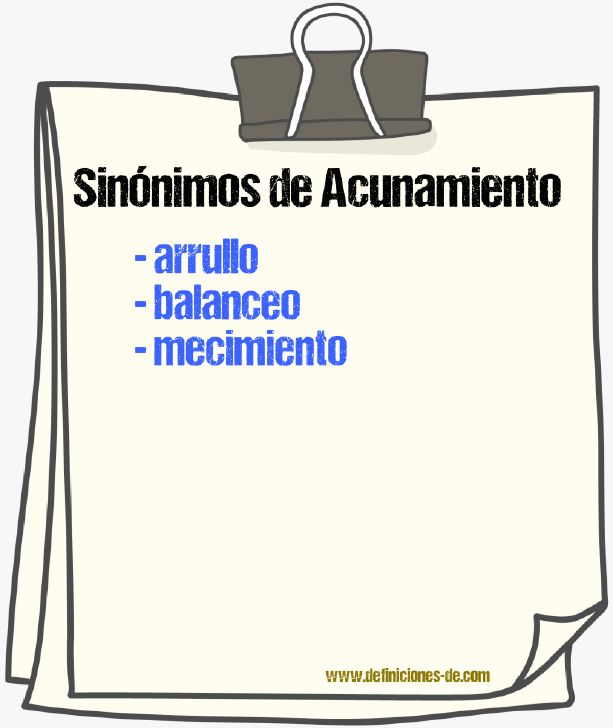 Sinnimos de acunamiento