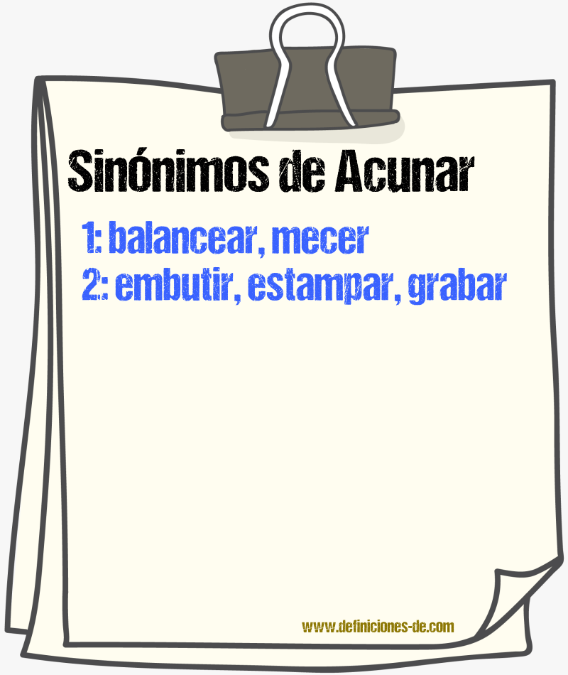 Sinnimos de acunar