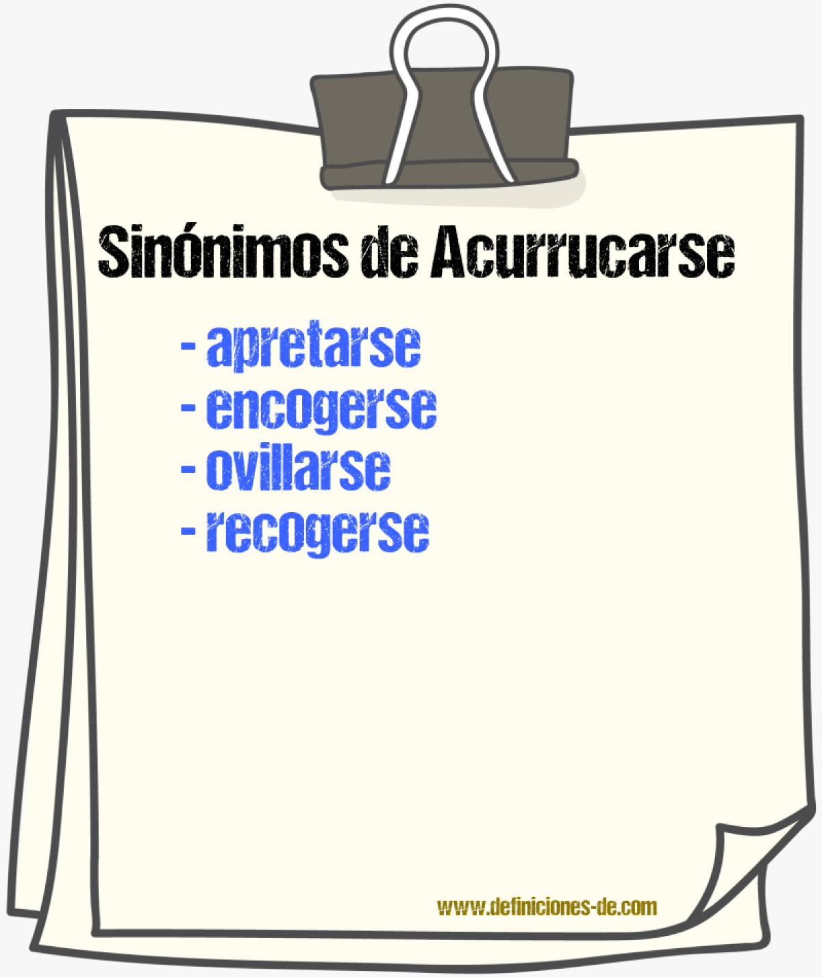 Sinnimos de acurrucarse