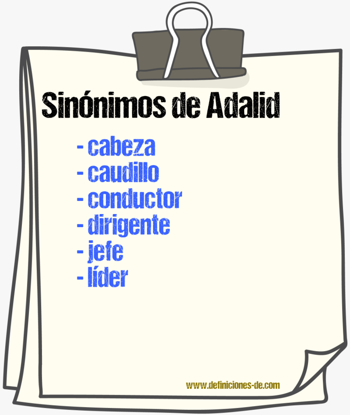 Sinnimos de adalid