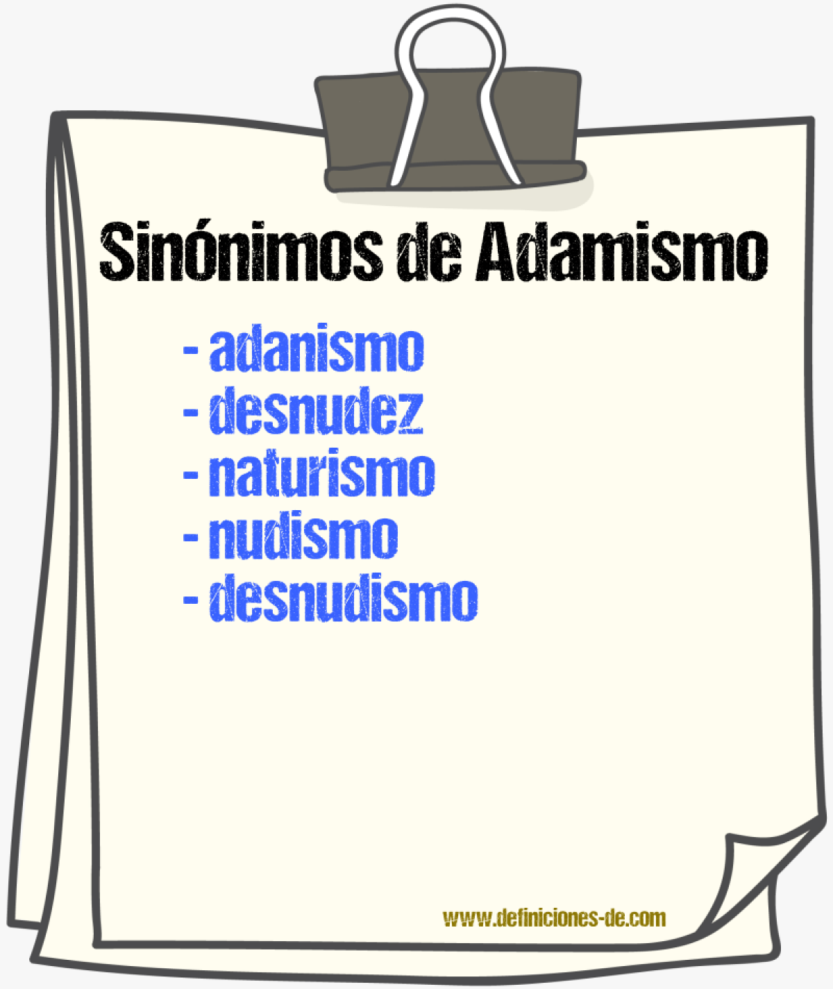 Sinnimos de adamismo