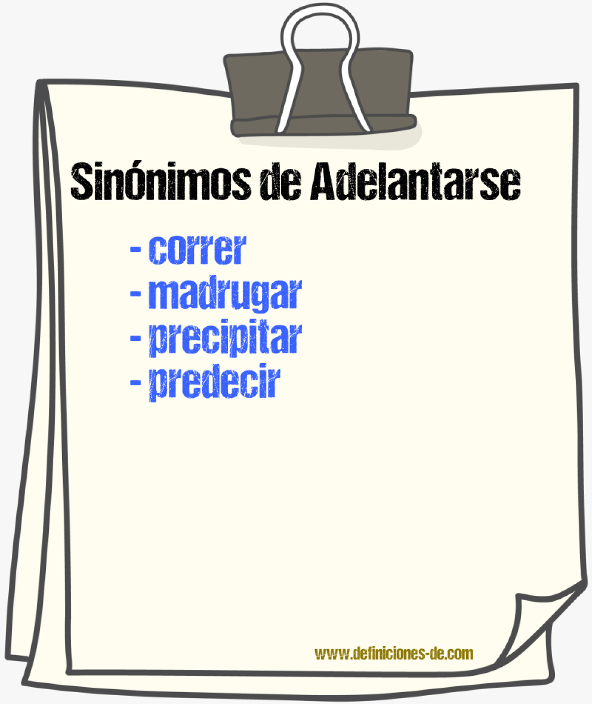 Sinnimos de adelantarse