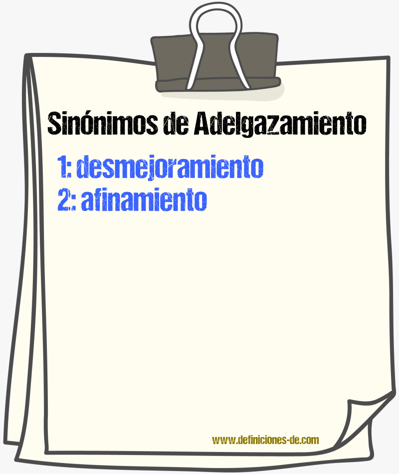 Sinnimos de adelgazamiento