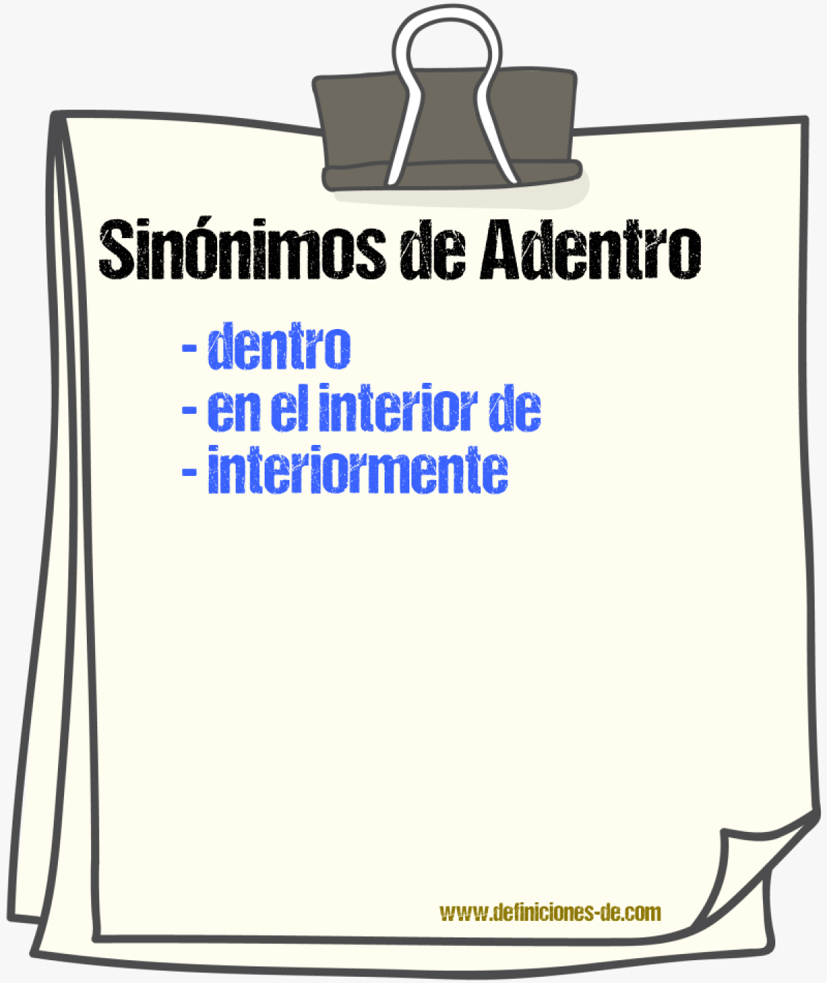 Sinnimos de adentro