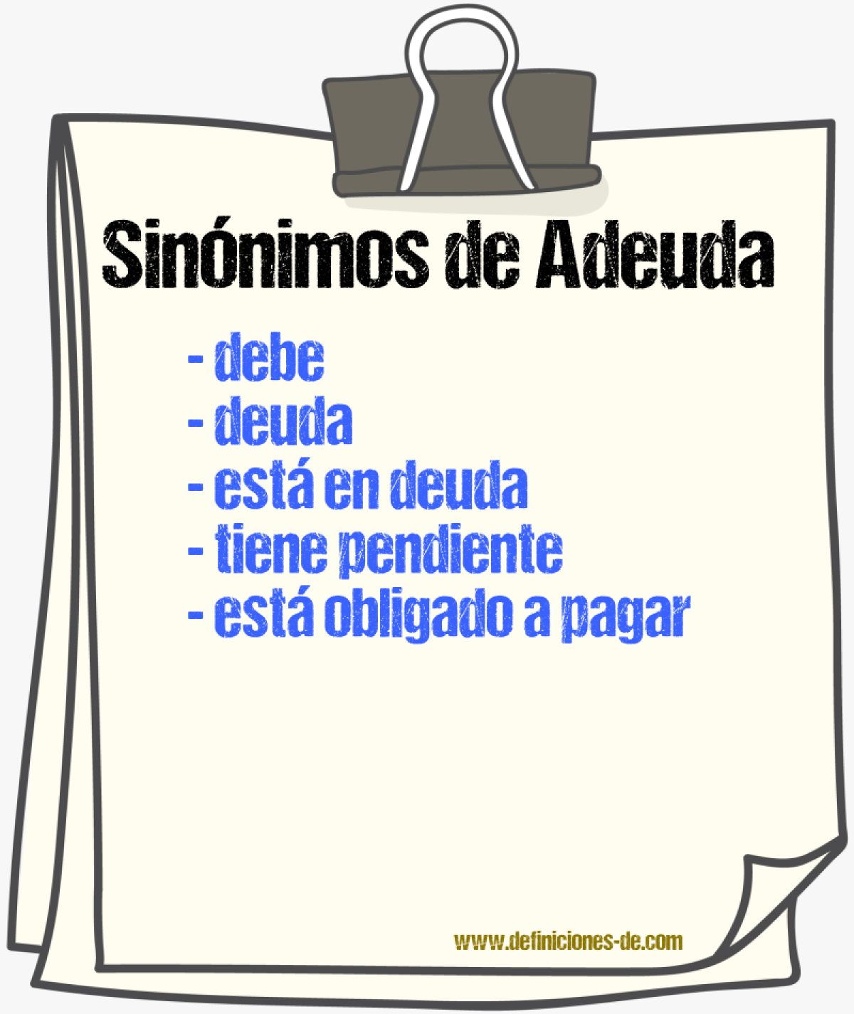 Sinónimos de adeuda