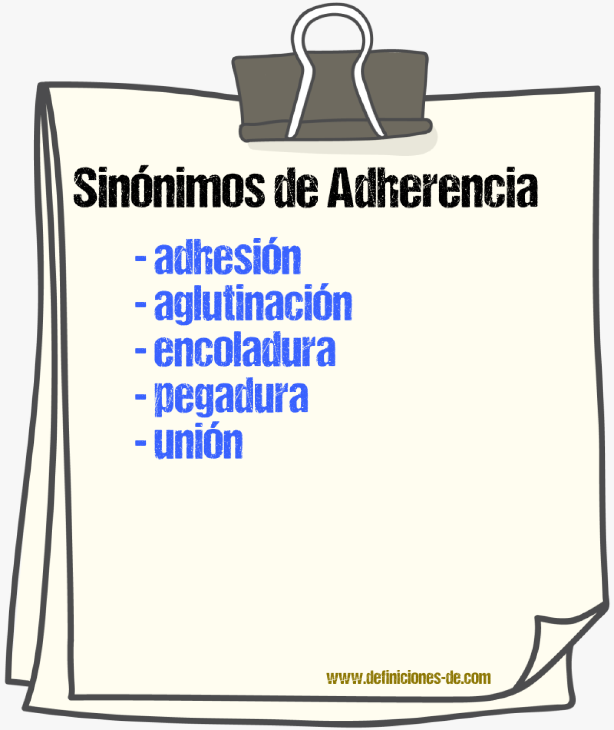 Sinnimos de adherencia