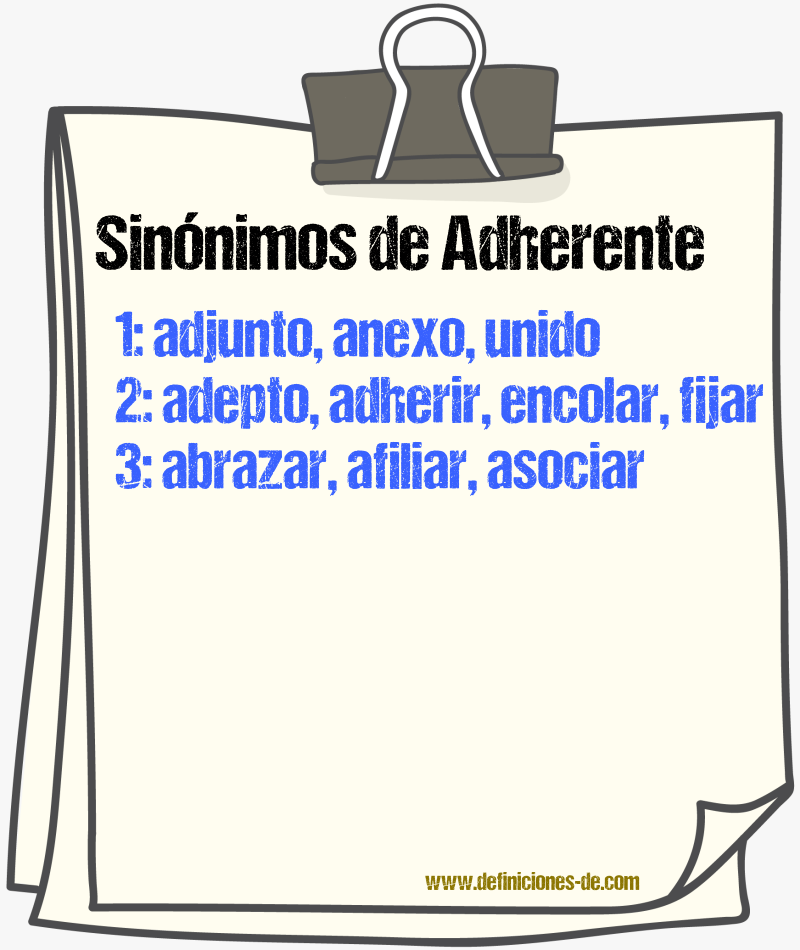 Sinnimos de adherente