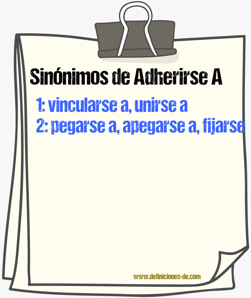 Sinónimos de adherirse a