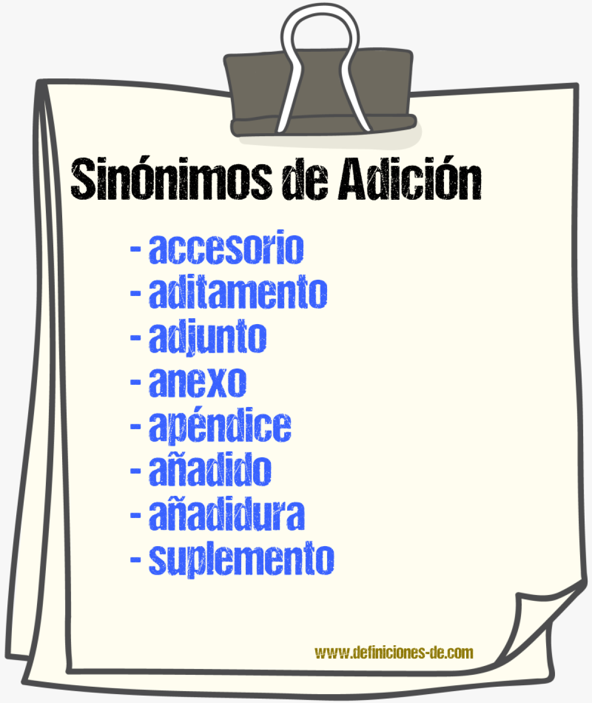 Sinnimos de adicin