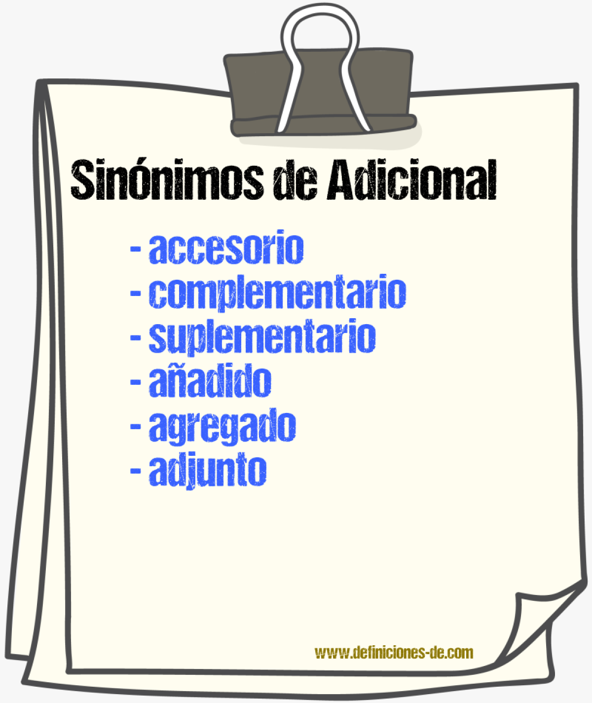 Sinnimos de adicional