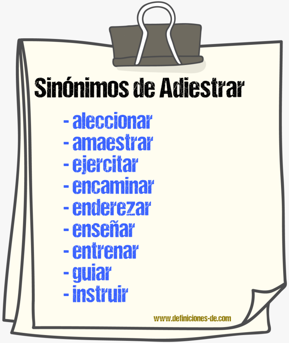 Sinnimos de adiestrar