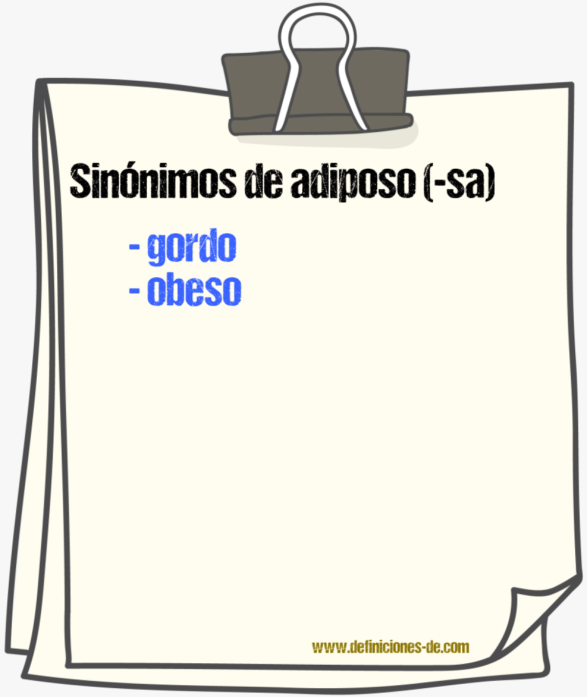 Sinnimos de adiposo