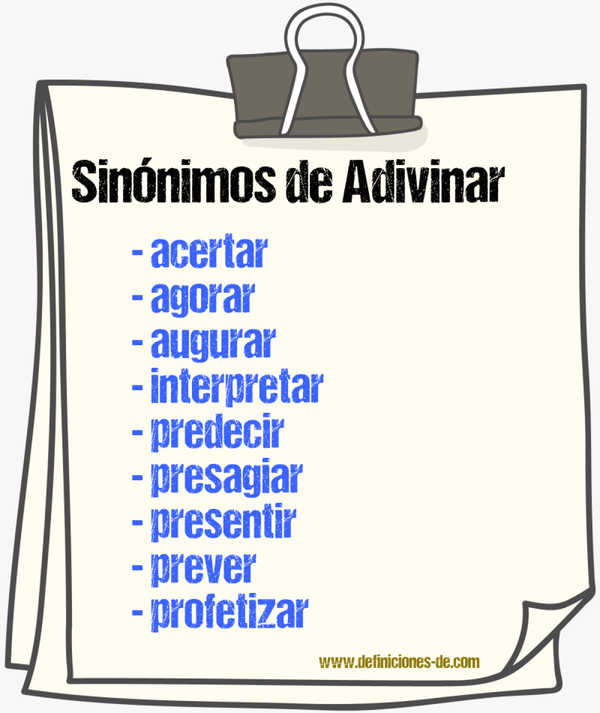 Sinnimos de adivinar