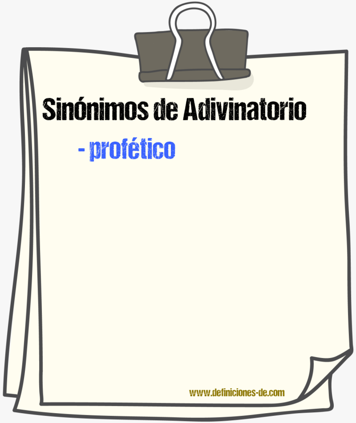 Sinnimos de adivinatorio