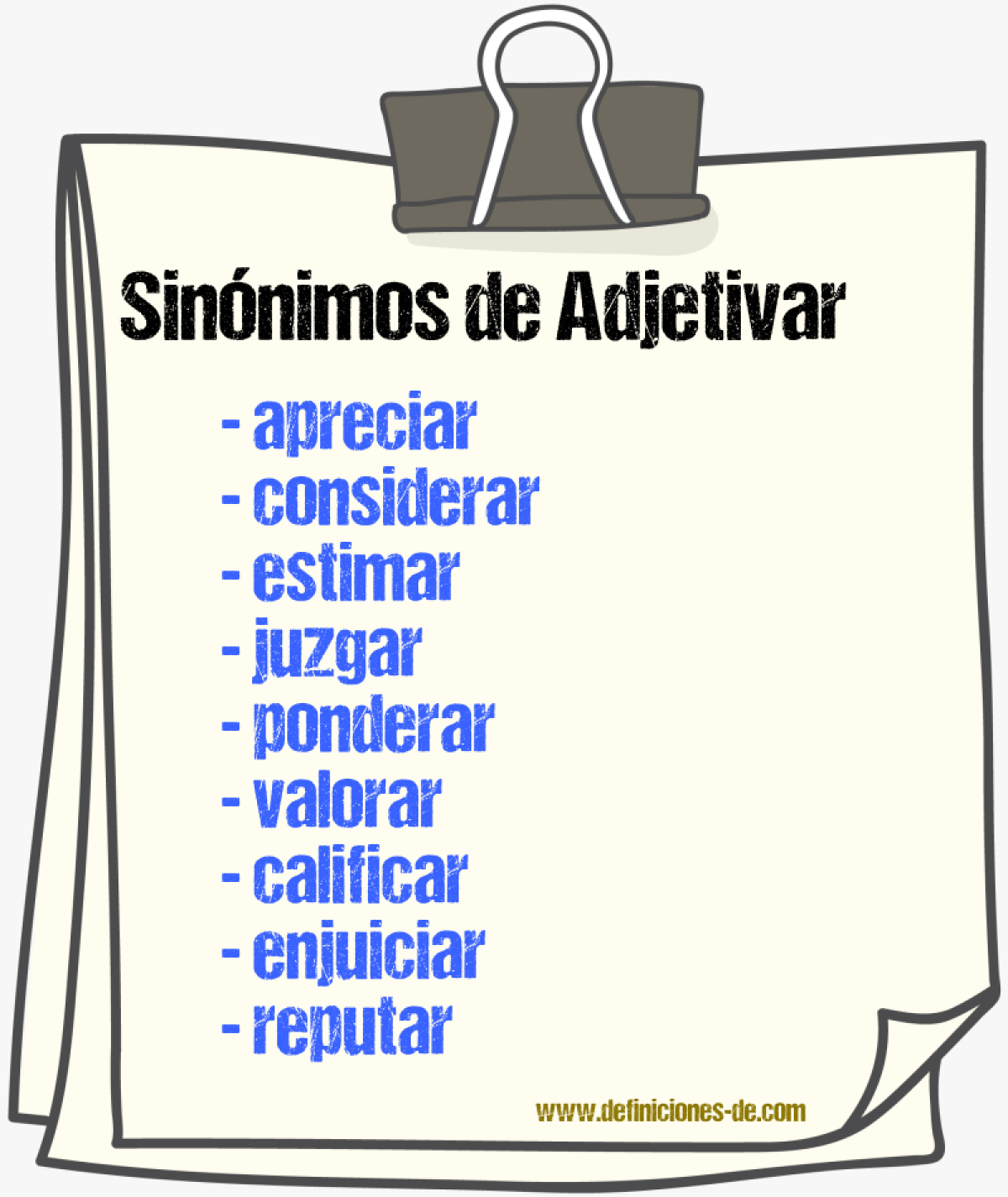 Sinnimos de adjetivar