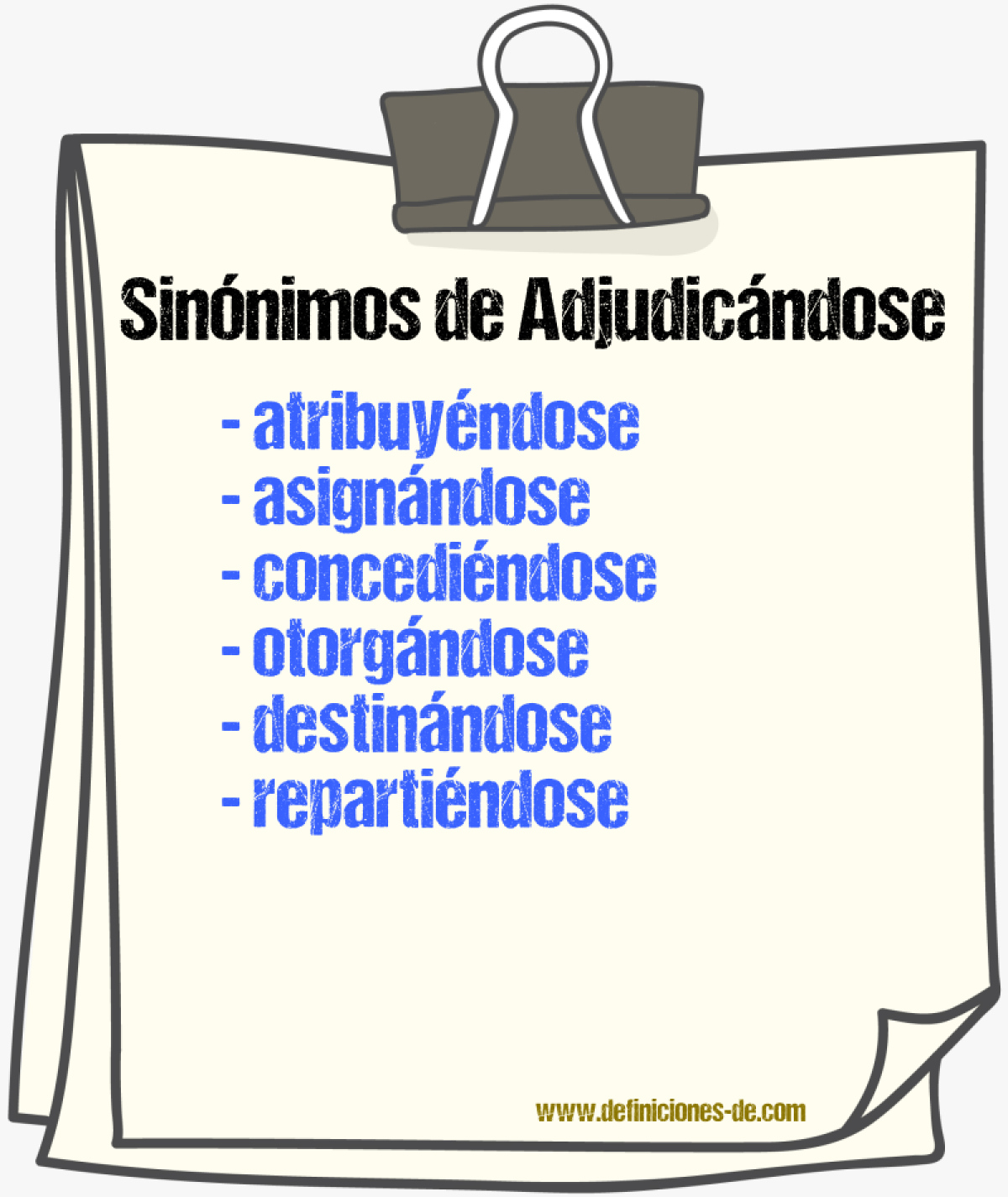 Sinónimos de adjudicándose