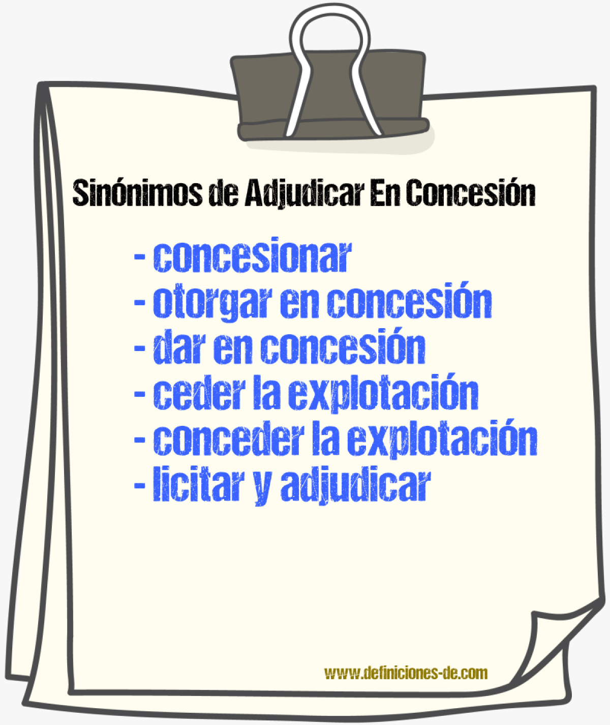 Sinónimos de adjudicar en concesión