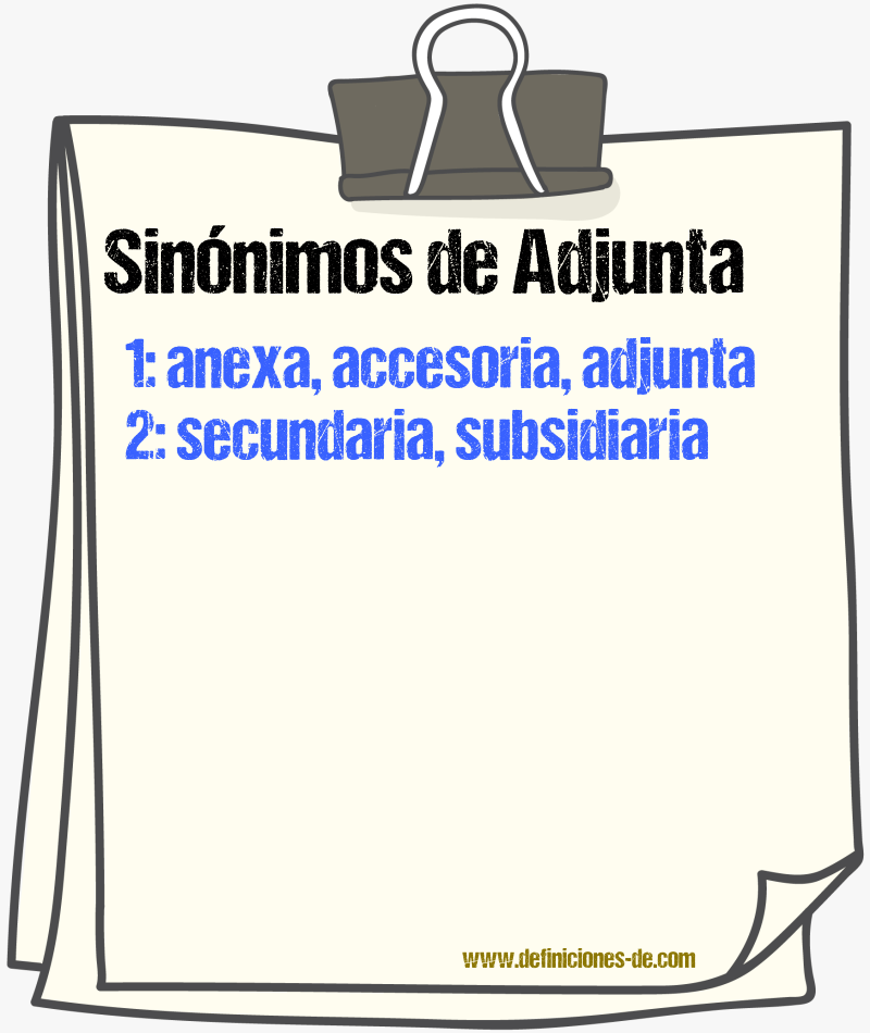 Sinónimos de adjunta