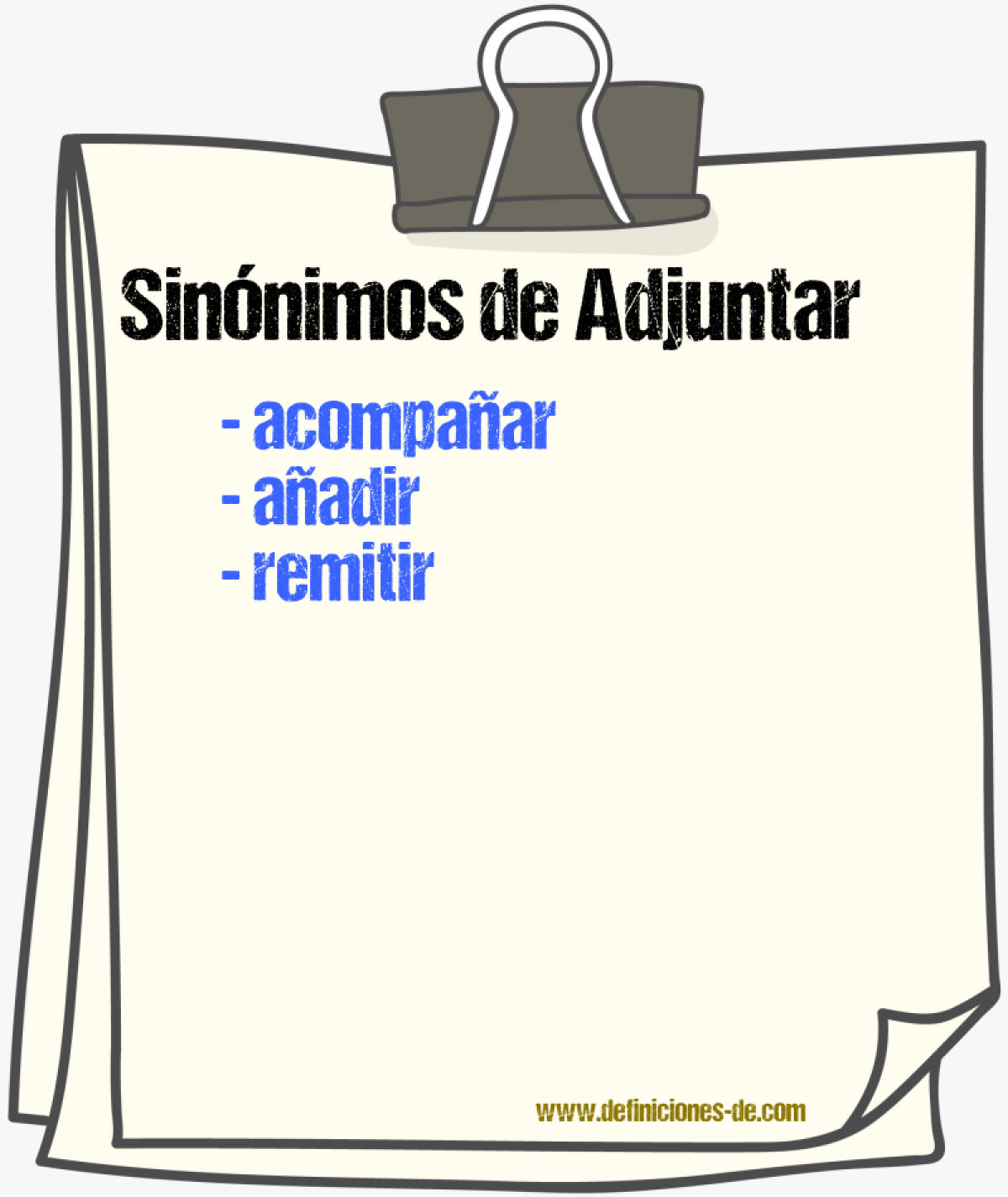 Sinnimos de adjuntar