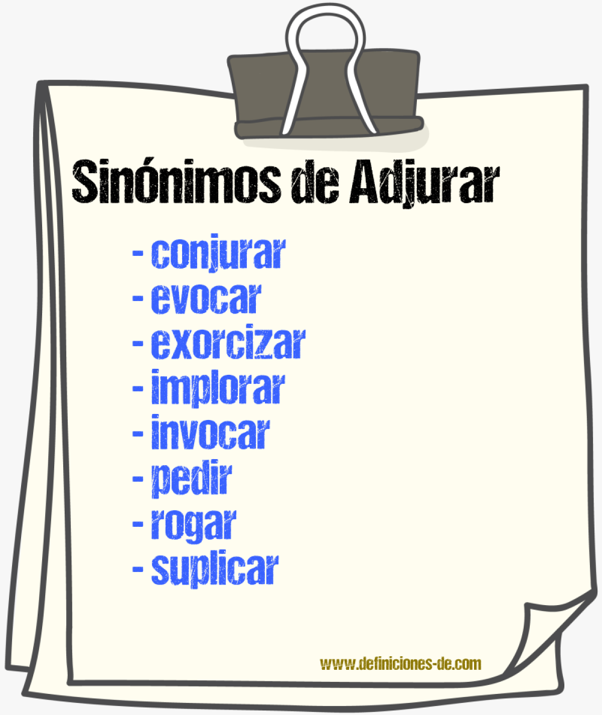 Sinnimos de adjurar