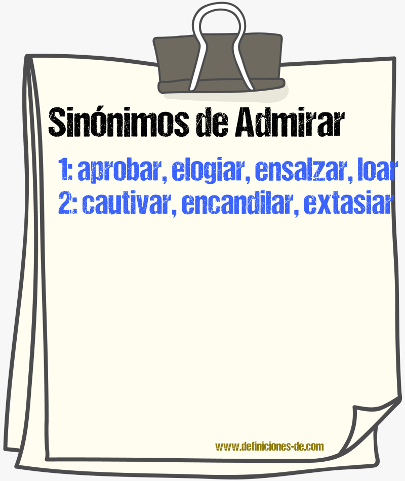 Sinnimos de admirar