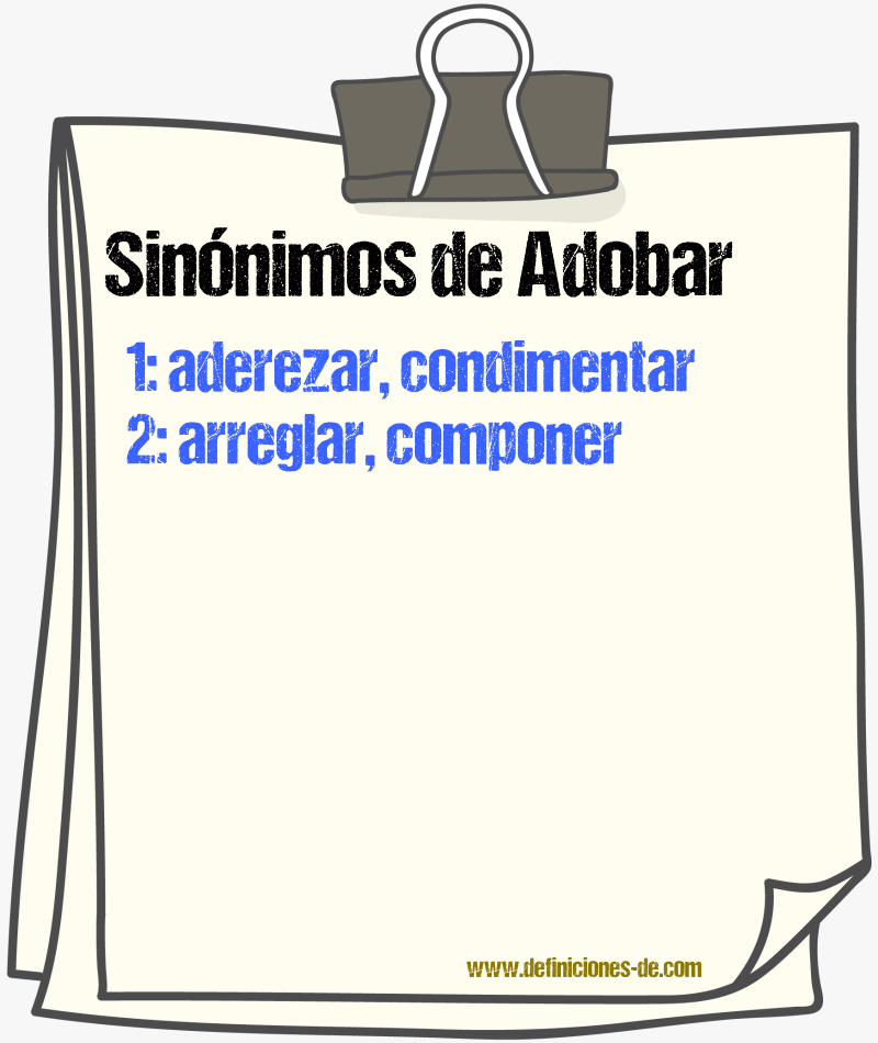 Sinnimos de adobar