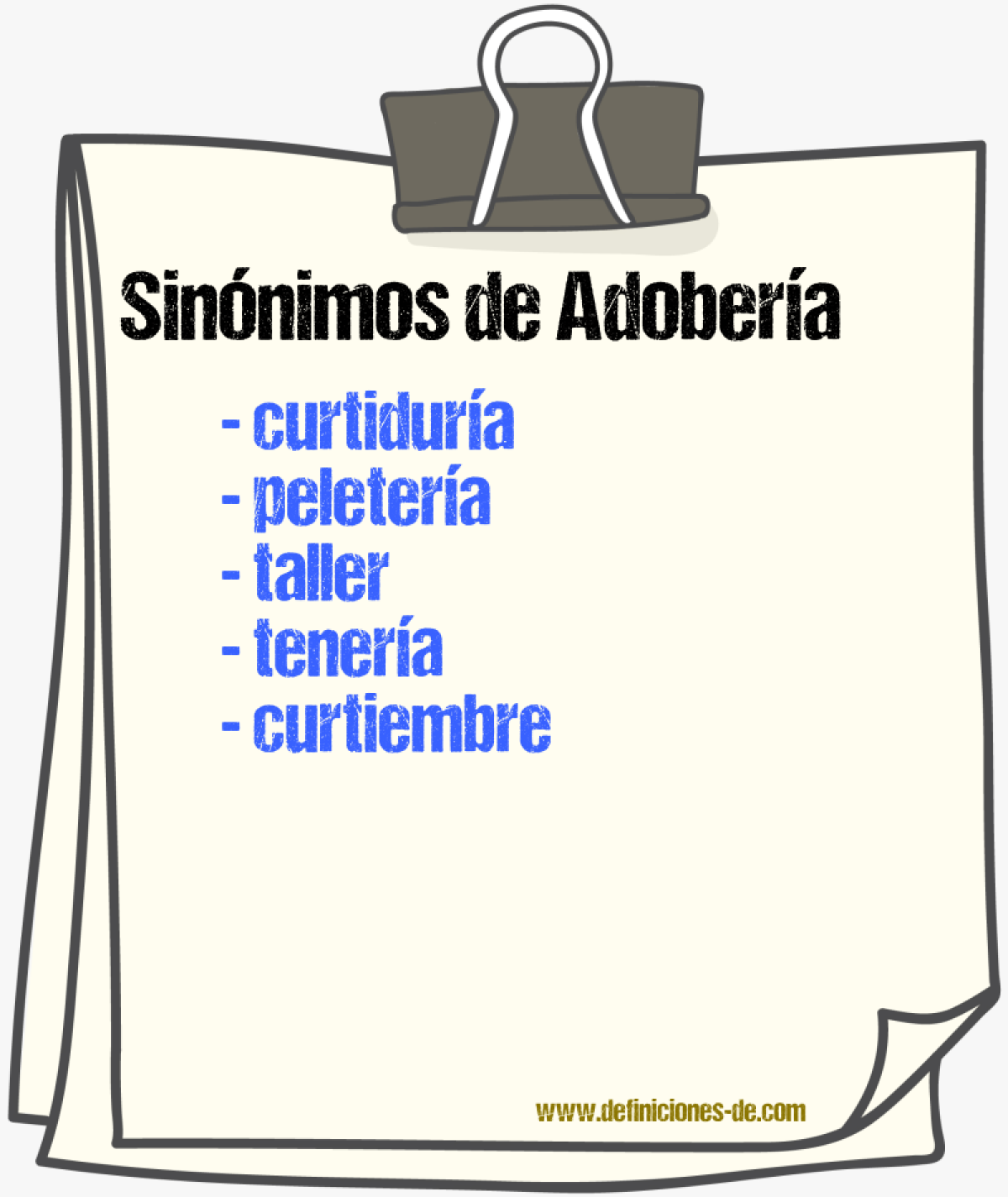 Sinnimos de adobera