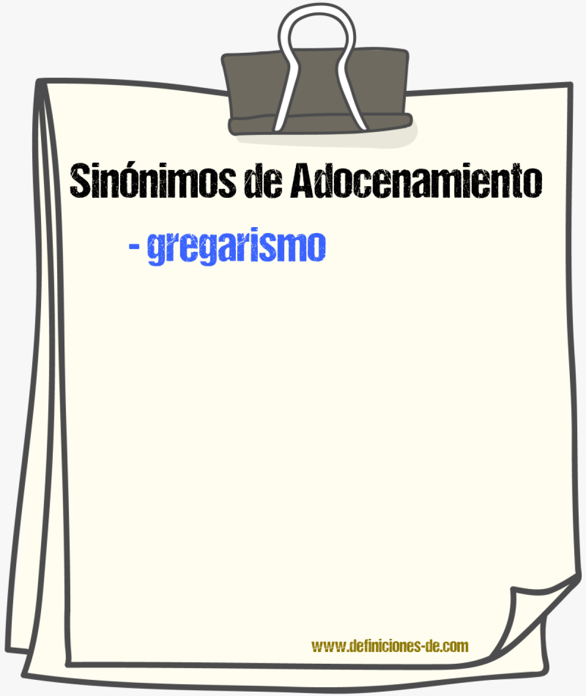 Sinnimos de adocenamiento