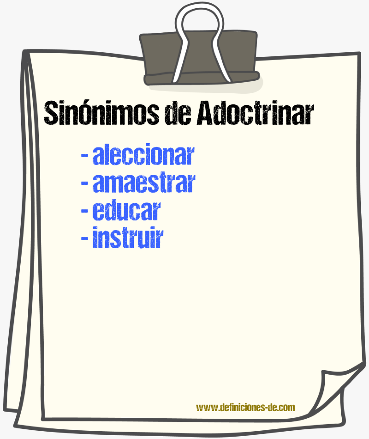 Sinnimos de adoctrinar