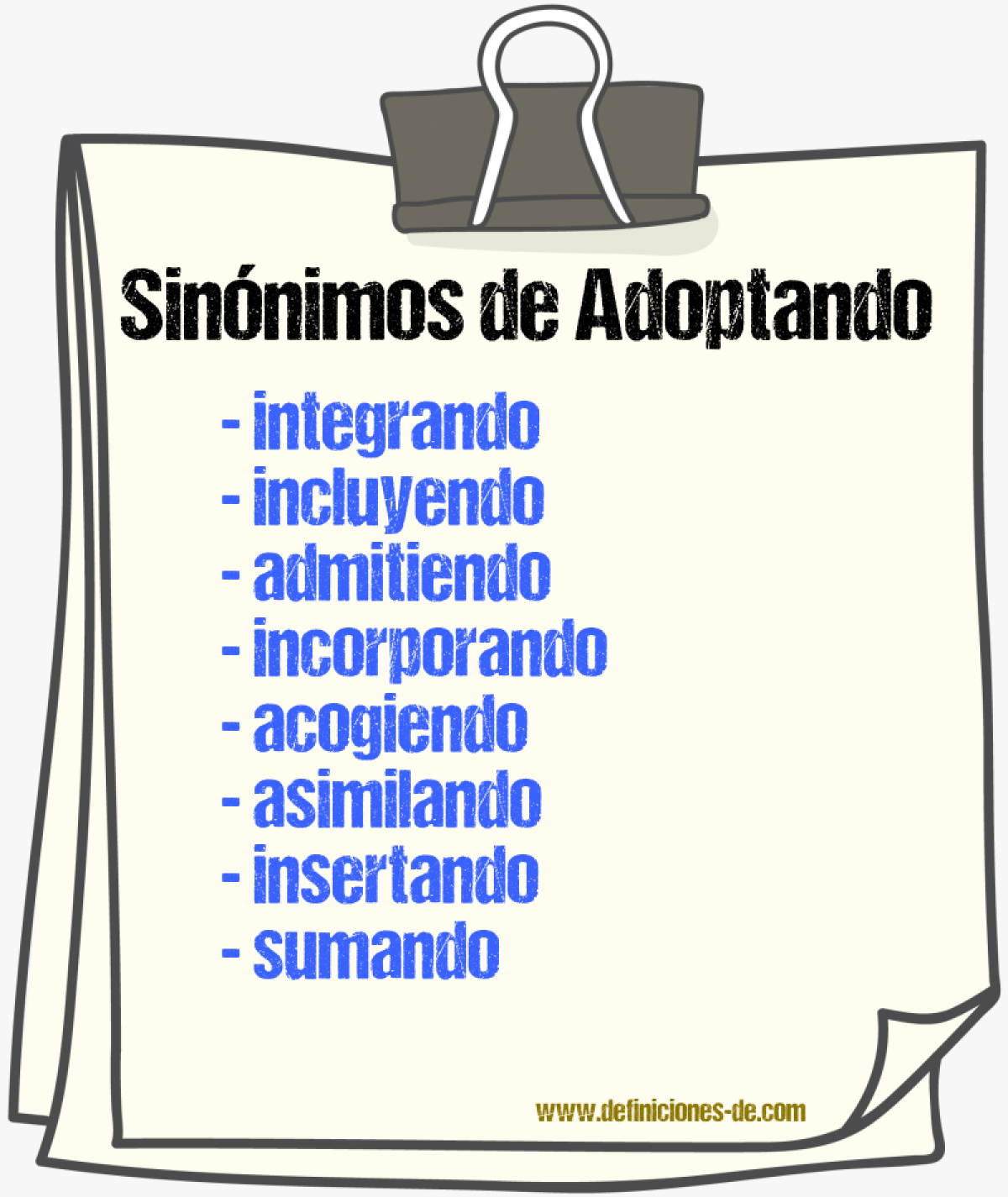 Sinónimos de adoptando