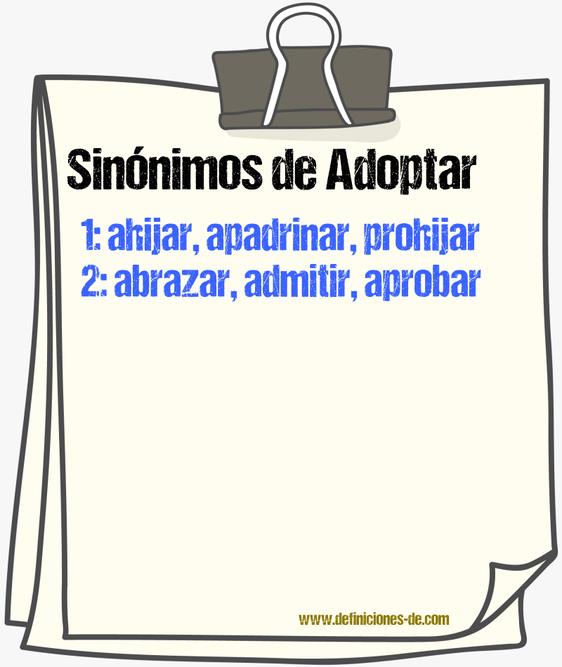 Sinnimos de adoptar