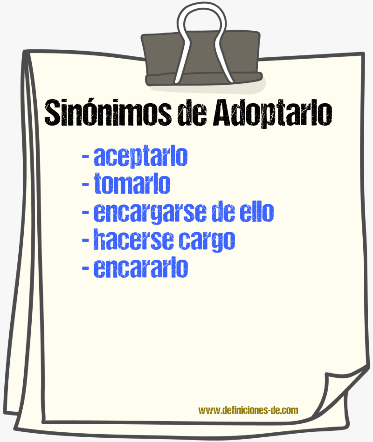 Sinónimos de adoptarlo