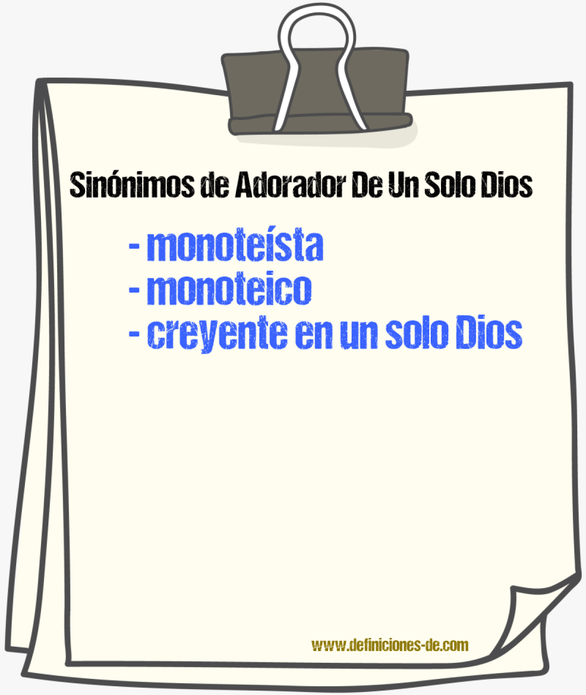 Sinónimos de adorador de un solo dios