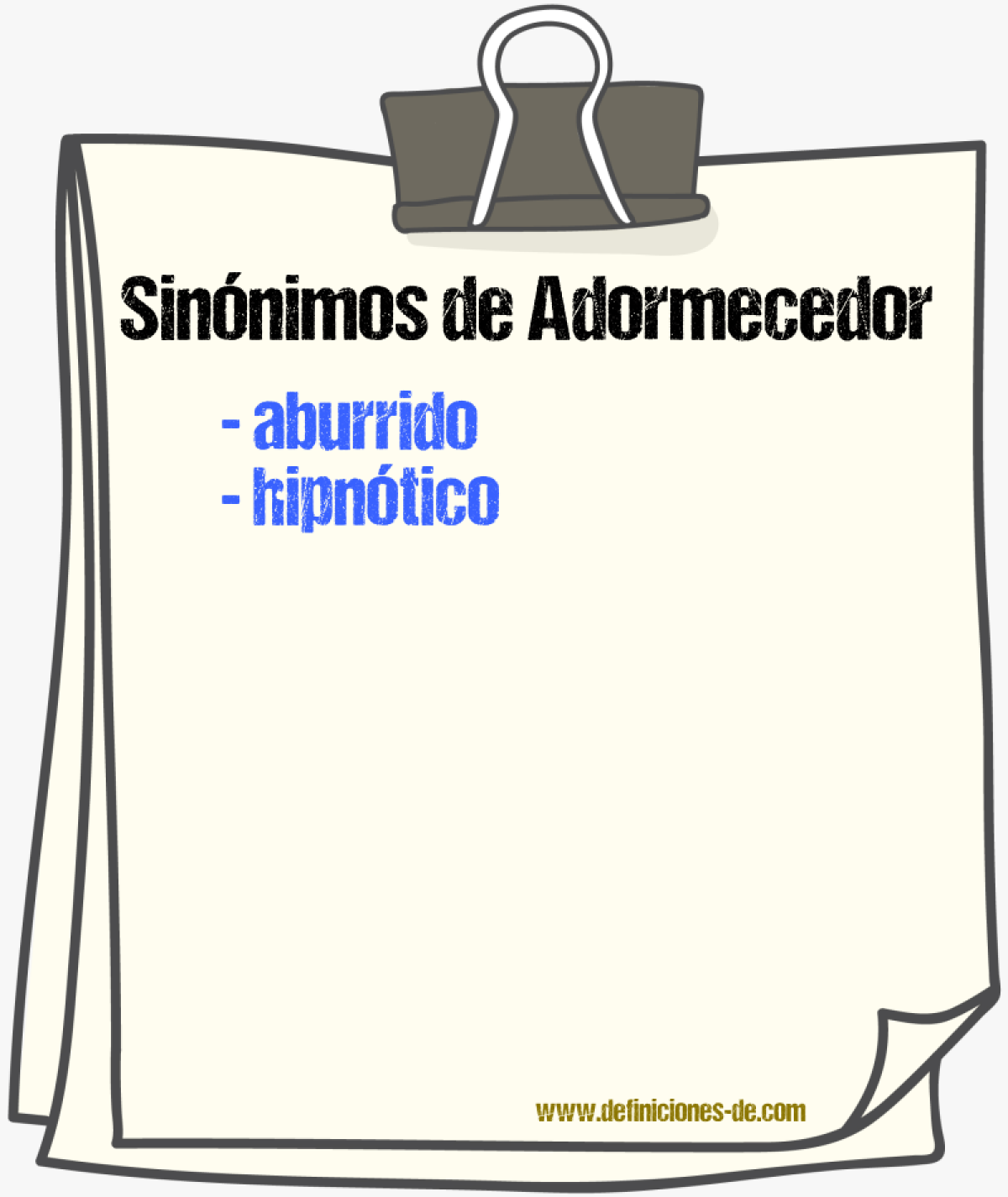 Sinnimos de adormecedor