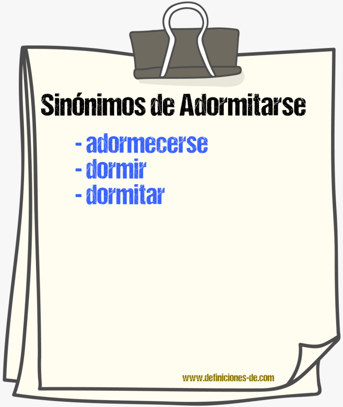 Sinnimos de adormitarse